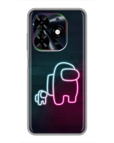 Чехол для TECNO Spark Go 2024 (BG6) с картинкой «Among Us неон-арт»