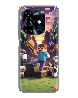 Чохол для TECNO Spark Go 2024 (BG6) з картинкою «Стів на фермі» Чохол для TECNO Spark Go 2024 (BG6) з картинкою «Стів на фермі»