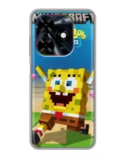 Чохол для TECNO Spark Go 2024 (BG6) з картинкою «Губка Боб Minecraft»