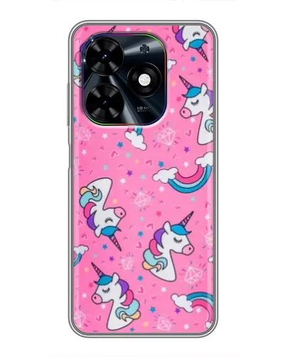Чехол для TECNO Spark Go 2024 (BG6) с картинкой «Unicorn паттерн розовый»