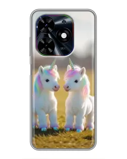 Чехол для TECNO Spark Go 2024 (BG6) с картинкой «Пара единорогов»