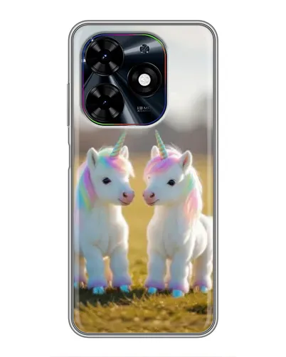 Чехол для TECNO Spark Go 2024 (BG6) с картинкой «Пара единорогов»