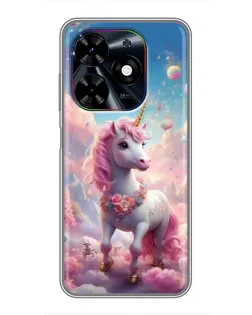 Чехол для TECNO Spark Go 2024 (BG6) с картинкой «Единорог среди облаков»