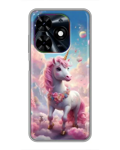 Чехол для TECNO Spark Go 2024 (BG6) с картинкой «Единорог среди облаков»