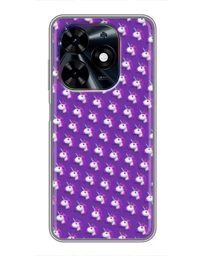 Чехол для TECNO Spark Go 2024 (BG6) с картинкой «Единороги на фиолетовом»