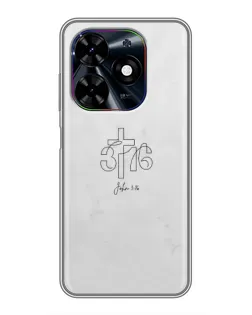 Чехол для TECNO Spark Go 2024 (BG6) с картинкой «Иоанна 3:16 Крест» Чехол для TECNO Spark Go 2024 (BG6) с картинкой «Иоанна 3:16 Крест»