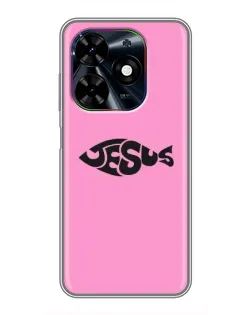 Чехол для TECNO Spark Go 2024 (BG6) с картинкой «Розовый символ  Jesus»