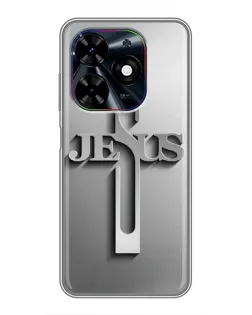 Чохол для TECNO Spark Go 2024 (BG6) з картинкою «Металевий хрест Jesus» Чохол для TECNO Spark Go 2024 (BG6) з картинкою «Металевий хрест Jesus»