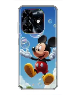 Чехол для TECNO Spark Go 2024 (BG6) с картинкой «Mickey и мыльные пузыри»