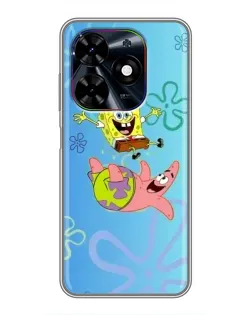 Чехол для TECNO Spark Go 2024 (BG6) с картинкой «Спанч Боб и Патрик»