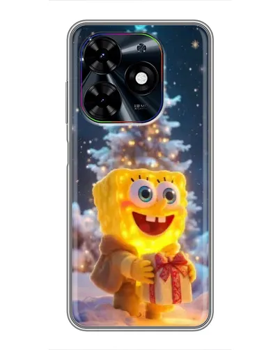 Чехол для TECNO Spark Go 2024 (BG6) с картинкой «Рождественский Спанч Боб»