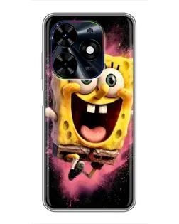 Чехол для TECNO Spark Go 2024 (BG6) с картинкой «Взрывной Спанч Боб»