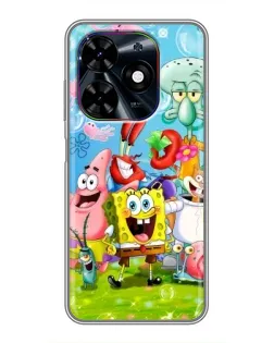 Чехол для TECNO Spark Go 2024 (BG6) с картинкой «Губка Боб и друзья»
