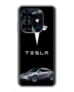 Чехол для TECNO Spark Go 2024 (BG6) с картинкой «Tesla Model Y»