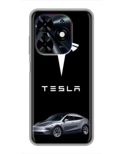 Чехол для TECNO Spark Go 2024 (BG6) с картинкой «Tesla Model Y»