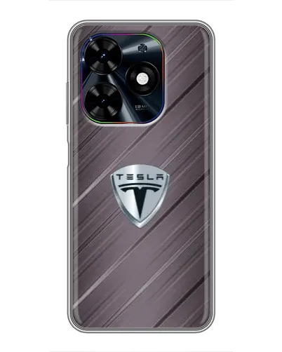 Чехол для TECNO Spark Go 2024 (BG6) с картинкой «Металлическая текстура Tesla»