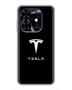 Чехол для TECNO Spark Go 2024 (BG6) с картинкой «Tesla White Logo»