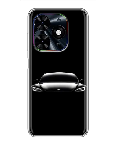 Чехол для TECNO Spark Go 2024 (BG6) с картинкой «Фары Tesla Night»