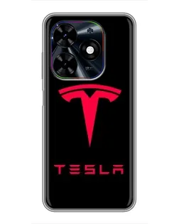 Чехол для TECNO Spark Go 2024 (BG6) с картинкой «Tesla Red Logo»