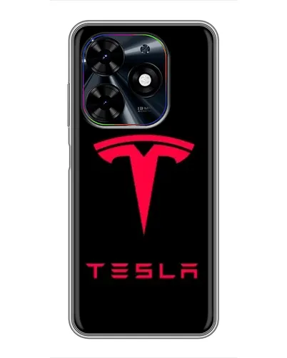 Чехол для TECNO Spark Go 2024 (BG6) с картинкой «Tesla Red Logo»