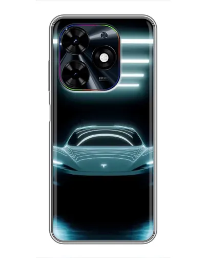 Чехол для TECNO Spark Go 2024 (BG6) с картинкой «Tesla в неоне»
