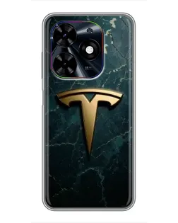 Чехол для TECNO Spark Go 2024 (BG6) с картинкой «Мраморная Tesla Gold»
