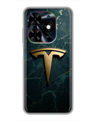 Чехол для TECNO Spark Go 2024 (BG6) с картинкой «Мраморная Tesla Gold»