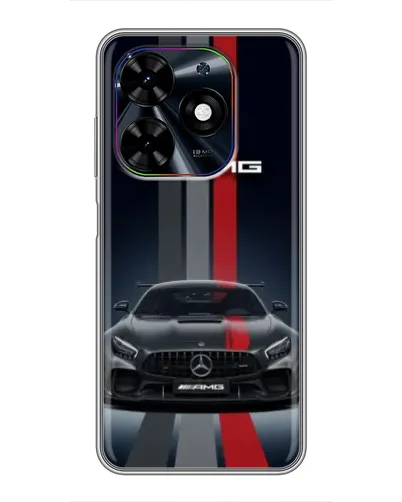 Чехол для TECNO Spark Go 2024 (BG6) с картинкой «Mercedes — белый карбон»