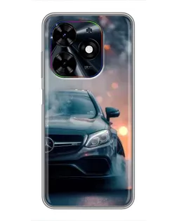 Чехол для TECNO Spark Go 2024 (BG6) с картинкой «Mercedes — ночной город»