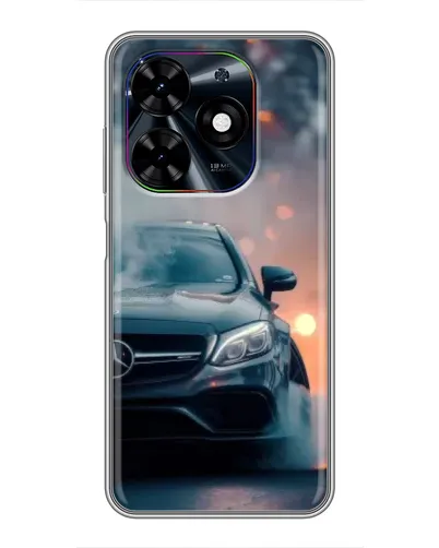 Чехол для TECNO Spark Go 2024 (BG6) с картинкой «Mercedes — ночной город»