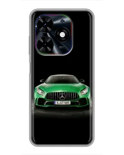 Чехол для TECNO Spark Go 2024 (BG6) с картинкой «Mercedes — неоновый лого»
