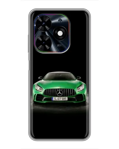 Чехол для TECNO Spark Go 2024 (BG6) с картинкой «Mercedes — неоновый лого»