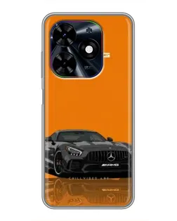 Чехол для TECNO Spark Go 2024 (BG6) с картинкой «Оранжевый Mercedes AMG»