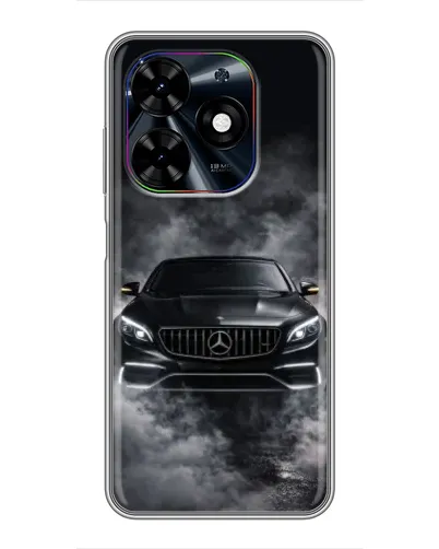 Чехол для TECNO Spark Go 2024 (BG6) с картинкой «Mercedes в дыму»