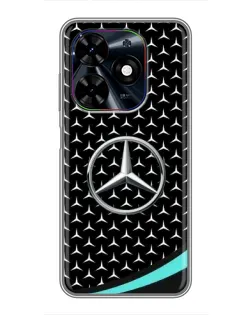 Чехол для TECNO Spark Go 2024 (BG6) с картинкой «Mercedes — бирюзовый акцент»