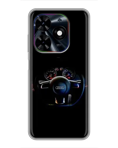 Чехол для TECNO Spark Go 2024 (BG6) с картинкой «Салон Audi — руль»