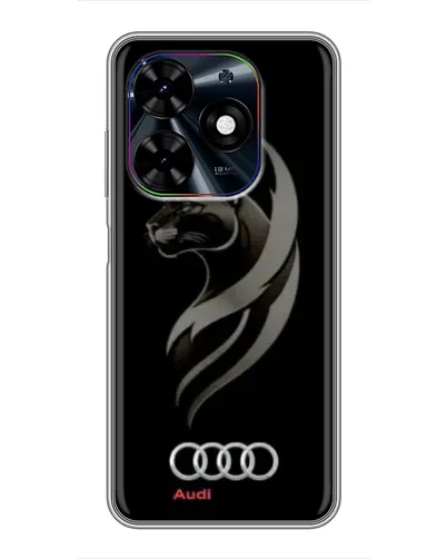 Чехол для TECNO Spark Go 2024 (BG6) с картинкой «Графика — пантера и Audi»
