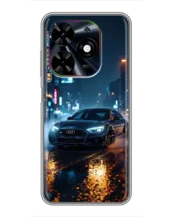 Чехол для TECNO Spark Go 2024 (BG6) с картинкой «Ночной город и Audi»
