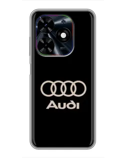 Чехол для TECNO Spark Go 2024 (BG6) с картинкой «Audi — золотой логотип»