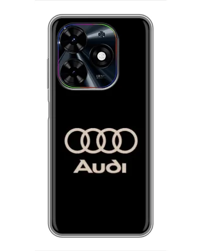 Чехол для TECNO Spark Go 2024 (BG6) с картинкой «Audi — золотой логотип»