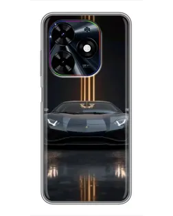 Чохол для TECNO Spark Go 2024 (BG6) з картинкою «Lamborghini золоті лінії»
