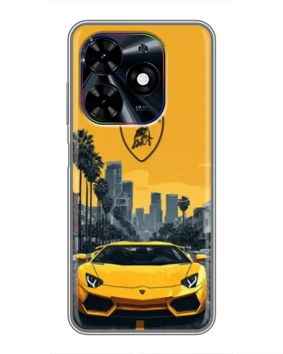 Чохол для TECNO Spark Go 2024 (BG6) з картинкою «Жовтий Lamborghini місто»