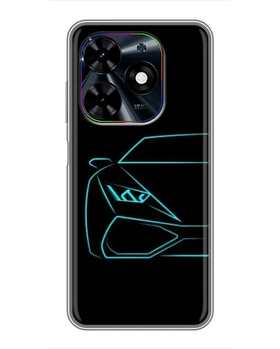 Чохол для TECNO Spark Go 2024 (BG6) з картинкою «Блакитний силует Lamborghini»