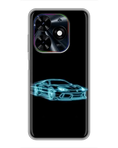 Чохол для TECNO Spark Go 2024 (BG6) з картинкою «Неоновий контур Lamborghini»