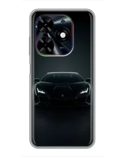 Чохол для TECNO Spark Go 2024 (BG6) з картинкою «Чорний Lamborghini Aventador»