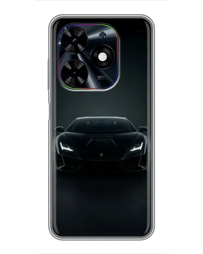 Чохол для TECNO Spark Go 2024 (BG6) з картинкою «Чорний Lamborghini Aventador»