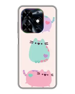 Чохол для TECNO Spark Go 2024 (BG6) з картинкою «Pusheen тріо»