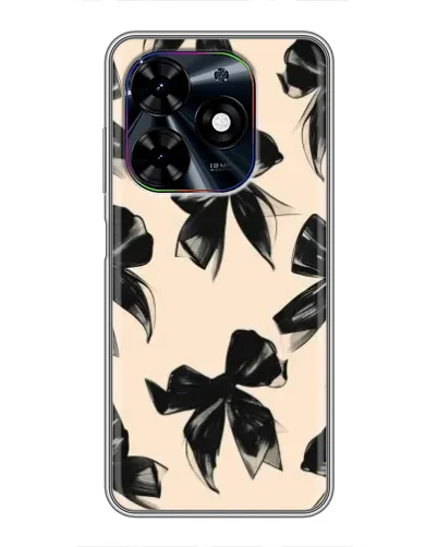Чехол для TECNO Spark Go 2024 (BG6) с картинкой «Паттерн черные банты»