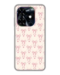 Чехол для TECNO Spark Go 2024 (BG6) с картинкой «Розовые бантики Coquette»