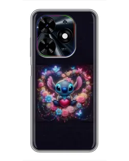 Чохол для TECNO Spark Go 2024 (BG6) з картинкою «Stitch у квітах»